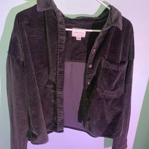 Dark Grey Corduroy Top
